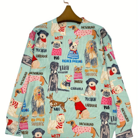 Doggos! Light Blue Sweater for Spring and Fall